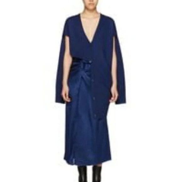NEW Sies Marjan Marion Blue 100% Wool Cut Out Long Line Cardigan - Picture 2 of 11